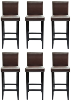 vidaXL Barhocker 6 Stk. Braun Kunstleder [160718]