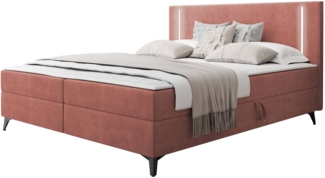 Boxspringbett Ono 2 mit LED-Beleuchtung, zwei Bettkästen (Farbe: Manila 29, Größe: 140 x 200 cm)