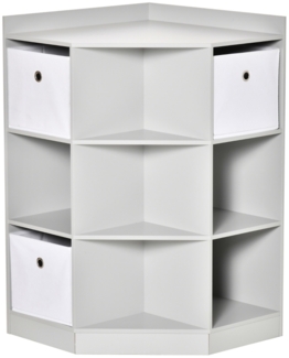 Kinderregal Eckdesign Mit 9 Fächern & Anti-Kipp - Aufbewahrungsregal Mit Melaminoberfläche Für Spielzeug Und Bücher