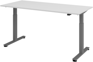 bümö elektrisch höhenverstellbarer Schreibtisch grau 180x80 cm, Gestell: Graphit - Büroschreibtisch höhenverstellbar elektrisch, elektrischer Bürotisch & Gaming Tisch, Stehschreibtisch, XMST-19-5-G