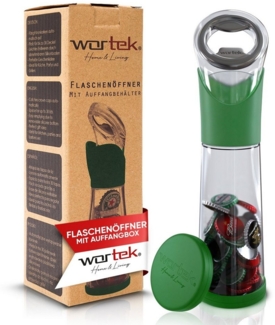 wortek Flaschenöffner Getränkeöffner mit Auffangbehälter Bieröffner (Set, 2-tlg), Geschenk für Männer und Bierliebhaber Biergeschenk