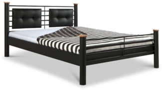 BedBox Metallbett "Luna" traumhaft schön und stabil, gepolstertes Kopfteil