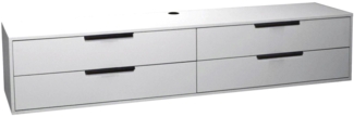 Wohnwand Erna 347x45x197 Kreidegrau matt Lack 90101