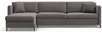 Micadoni Ecksofa Gloria 4-Sitzer Samt Grau Links 205x140