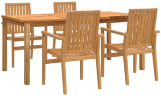 vidaXL 5-tlg. Garten-Essgruppe Massivholz Teak 3157919