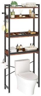Dripex Badregal über Toilette, Toilettenregal Höhenverstellbar, Badezimmer Organizer, 4 offenen Ablagen
