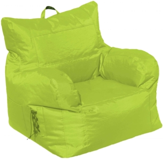 Dmora Sessel Ossidiana, Gepolsterter Sitz, Einzelsofa im Wohnzimmer, Stuhl mit Armlehnen, Made in Italy, 75x65 h70 cm, Grün