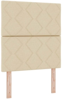 vidaXL Boxspringbett mit Matratze mit Kopfteil Creme 80x200 cm Stoff 3339425