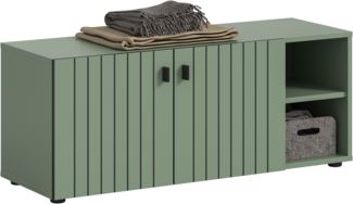 Sitzbank (B/H/T: 106x43x37 cm) in Smoke Green Nachbildung