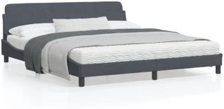 vidaXL Bettgestell "Dover" Dunkelgrau 180x200 cm Samt 373233