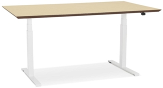 Kadima Design Schreibtisch höhenverstellbar | 150x70 cm | Elektrisch Homeoffice Design Ergonomisch | Beige-Weiß | Bürotisch