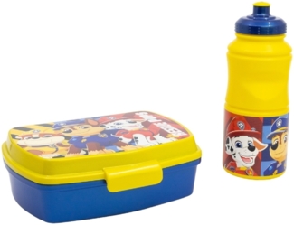 Paw Patrol 2er Set Kinderflasche (380 ml) und Brotdose im Geschenkkarton