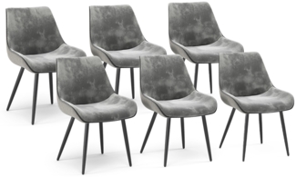 Vicco Esszimmerstuhl Grau 6er Set, Eleganza