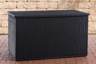CLP Polyrattan Auflagenbox Comfy 5mm Kissenbox aus Polyrattan,schwarz 150 cm
