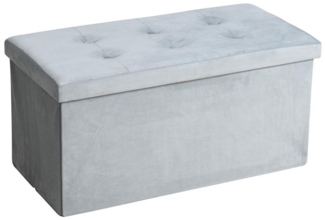 Faltbare Sitzbank Aufbewahrungsbox 2-Sitzer Truhe Sitztruhe Truhenbank Hellgrau