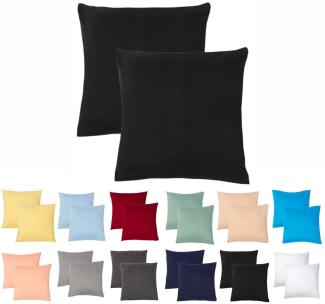 Livessa 2er Set Kissenbezug 50x50 aus%100 Baumwolle Jersey Stoff - Verdeckter Reißverschluss, Kopfkissenbezug 50x50 cm, Kissenhülle, Ultra weich und atmungsaktiv, Oeko-Tex Zertifiziert