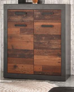 'Ward' Sideboard Used Wood Shabby und Matera grau