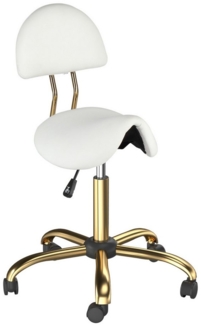 VINGLI Drehhocker Sattelhocker mit Lehne Abnehmbar, Rollhocker Ergonomisch, Bürohocker, Höhenverstellbar 48-63cm, mit Rollen, 180 KG Tragkraft, aus PU-Leder