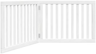 vidaXL 2-tlg. Hundetor Faltbar Weiß 160 cm Pappelholz 352248