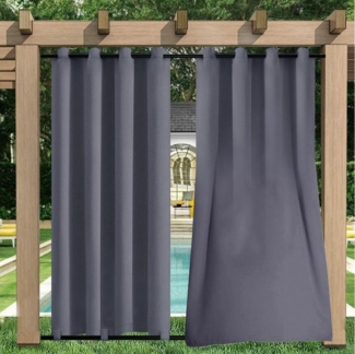 Sunicol Gardine Outdoor Vorhang,Wasserdicht,Oben Unten mit Ösen,für Veranda Rasen, (2 St), abdunkelnd, Winddicht,UVschut