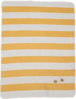 Babydecke Juwel mit Stick 'Streifen/Biene' 70/90 cm, DAVID FUSSENEGGER