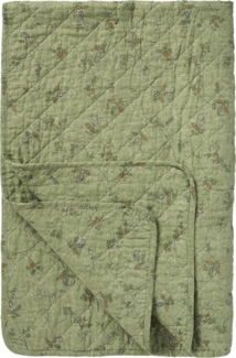 Ib Laursen - Decke Quilt Tagesdecke Überwurf 180x130cm Grün Blumen 07908-22