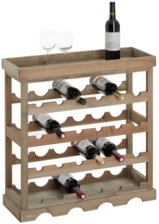 CARO-Möbel Weinregal VINO, Weinregal Flaschenregal Regal mit 4 Böden für 24 Flaschen und Ablage T