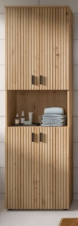 Badezimmer Hochschrank Livia in Eiche 60x192 cm