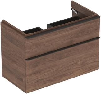 GEBERIT SMYLE SQUARE Waschbeckenunterschrank 88,4 cm breit, Braun dunkel