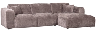 Chaiselongue Cloud aus Chenille-Stoff Rechts, Taupe