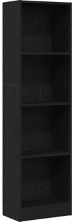 vidaXL Bücherregal Schwarz Eichen-Optik 40x24x143 cm Holzwerkstoff 862453