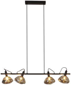 ECO Light 9530-S4 NERO Pendelleuchte BEUEL schwarz 4-flammig Glas smoke