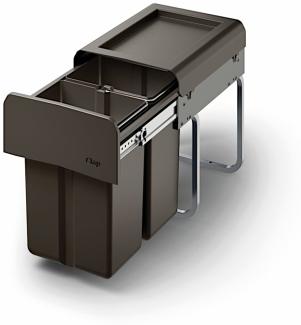 NABER CLAP 1/300-2 Abfallsorter 15 Liter (2x 7,5) in Anthrazit ab 30 cm Schrankbreite