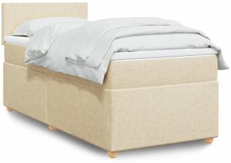 vidaXL Boxspringbett mit Matratze Creme 90x190 cm Stoff 3288833