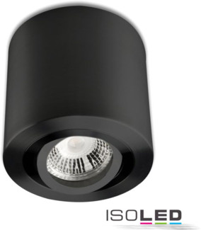 ISOLED Deckenaufbauleuchte rund für GU10/MR16, Alu schwarz, exkl. Leuchtmittel