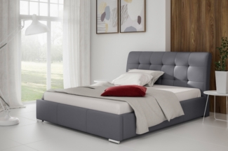 99rooms Idalgo Polsterbett Velours JASMINE Dunkelgrau 200x200 cm mit Bettkasten