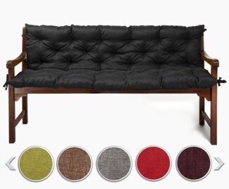 sunnypillow Bankauflage Bankauflage Stuhlkissen viele Farben und Größen zur Auswahl, 140x50x50cm schwarz