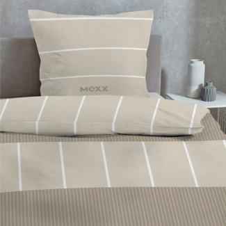 Mexx Bettwäsche Set 2-teilig 135x200 80x80 cm aus 100% Baumwolle im zeitlosen Design, Renforcé, 2 teilig, mit YKK-Reißverschluss