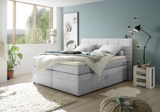 Boxspringbett mit Bettkasten 'TACOMA 2' Silber 180x200