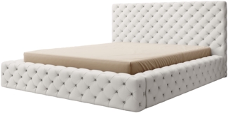 Eltap Bett Princce (Softis 17) 140x200 Metallrahmen, Gaslift, Box , Weiß, 232 x 117 x 221 cm