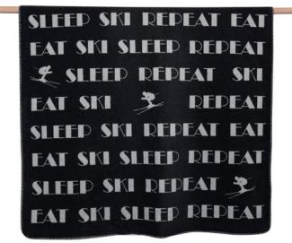 David Fussenegger Wohndecke Savona Eat Ski Repeat Anthrazit (200x150cm) 02129850