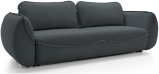 Selsey 'Cutie' Sofa 3-Sitzer mit Schlaffunktion & Stauraum, Easy-Clean Velours, graphit