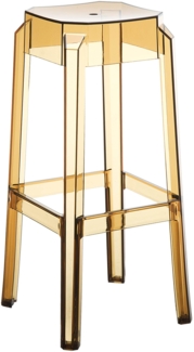 Barhocker NUMIR - Kunststoff Bernstein 36 x 36 x 75 cm | Barstuhl Tresenhocker Tresenstuhl Kneipenhocker Kneipenstuhl