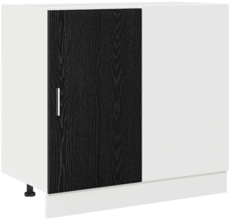 vidaXL Küchen-Eck-Basisschrank mit Speicher Riga Schwarz Eichen-Optik 876721