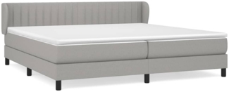 vidaXL Boxspringbett mit Matratze Hellgrau 200x200 cm Stoff, Härtegrad: H2 [3126429]