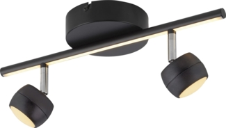 JUST LIGHT LED-Deckenleuchte 11401-18, 10,60W, 3000K, 1225lm, warmweiß, IP20, schwarz