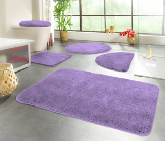 KiNZLER Badematte Chaozhou, Höhe 20 mm, rutschhemmend beschichtet, fußbodenheizungsgeeignet, Polyester, rechteckig, 2er-Set rechteckig 50x80 cm / rechteckig 60x100 cm, Badteppich, Uni Farben, weich, als rechteckig, rund & Set erhältlich