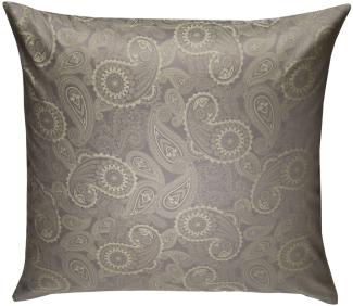 Bettwaesche-mit-Stil Mako-Satin Damast Paisley Bettwäsche "Davos" grün - grau Kissenbezug 80x80 cm