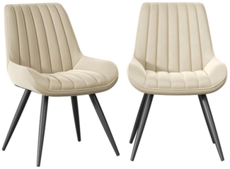 HawthyHome Esszimmerstuhl bequeme Polsterstühle Küchenstuhl, (2 St), mit Rückenlehne Metallbeine, 2er Set