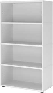 bümö flexi Regal mit werkzeuglosem Schnellaufbausystem, Dekor: weiß - Modulares Aktenregal 80 cm breit aus Holz für 4 Ordnerhöhen mit Threespine-Klicksystem, FW48REKG-W